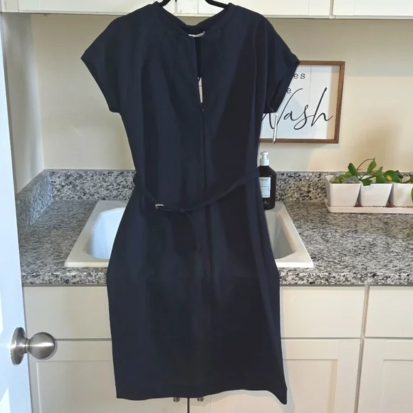 Diane Von Furstenburg NWTs Maizah Zip Front Piqued Stretch Sheath Dress - Picture 2 of 5